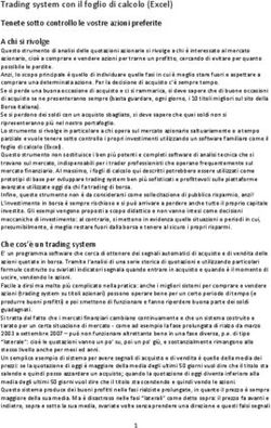 Trading system con il foglio di calcolo (Excel) Tenete sotto controllo le vostre azioni preferite A chi si rivolge