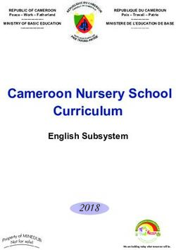 Cameroon Nursery School Curriculum - English Subsystem 2018 - Minedub