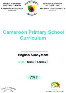 Cameroon Primary School Curriculum - English Subsystem - Minedub